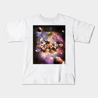 Funny Space Pasta Cat Kids T-Shirt